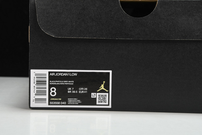 jordan 1 low black white grey - 553558-040