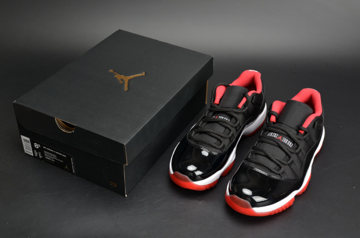 air jordan 11 retro lof "bred" black/ red mens 528895-012