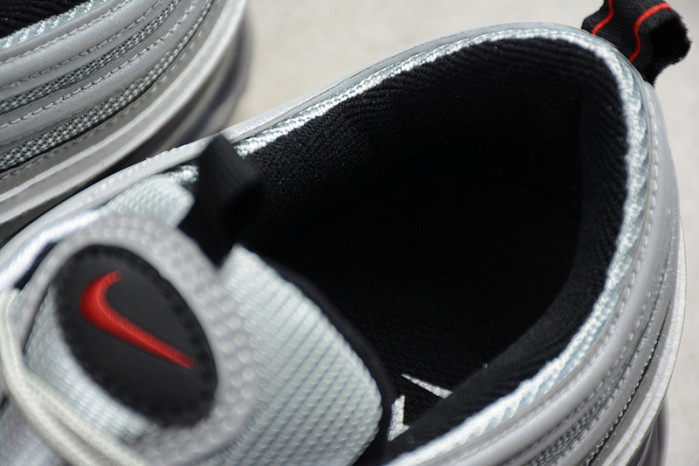 nike mens air vapormax 97 "silver bullet" metallic silver varsity red aj7291-002