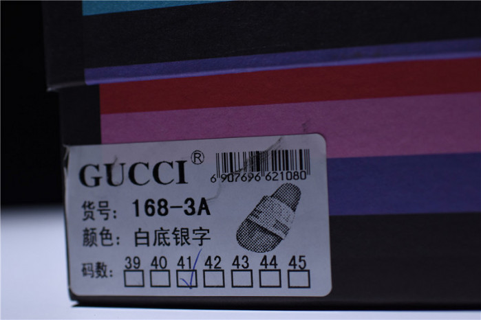 gc leather slide sandal black with gg logo mens