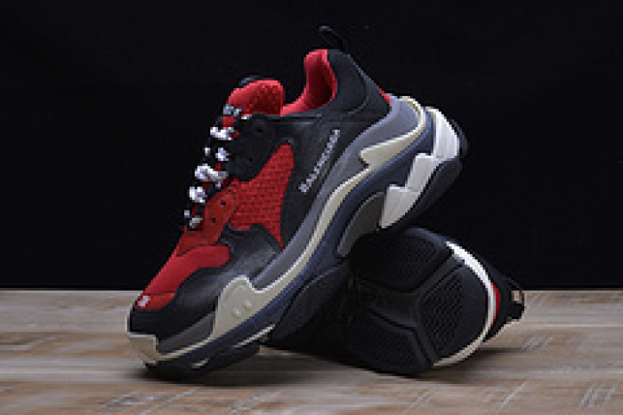 bl triple s sneakers red black